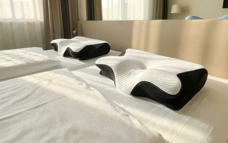 Two AlignRest™ pillows on the bed